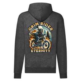 GRIM RIDER MOTOROS CIPZÁRAS PULÓVER SZÜRKE