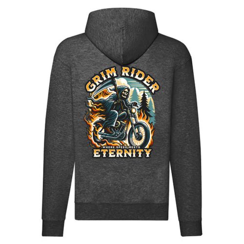 GRIM RIDER MOTOROS CIPZÁRAS PULÓVER SZÜRKE
