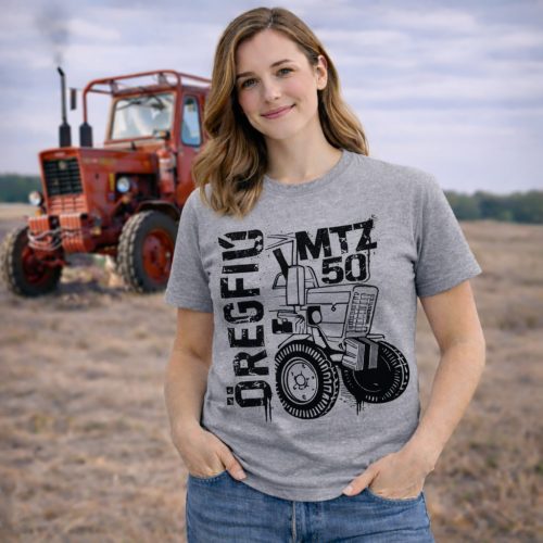 MTZ NEW KÖRVONALAS DESIGN SZÜRKE NŐI PÓLÓ FEKETE MINTA