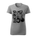 MTZ NEW KÖRVONALAS DESIGN SZÜRKE NŐI PÓLÓ FEKETE MINTA