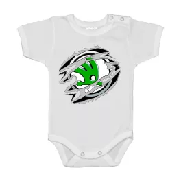 SKODA FEHÉR RÖVID UJJÚ BABA BODY 