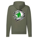 SKODA CIPZÁRAS ZÖLD KAPUCNIS PULÓVER