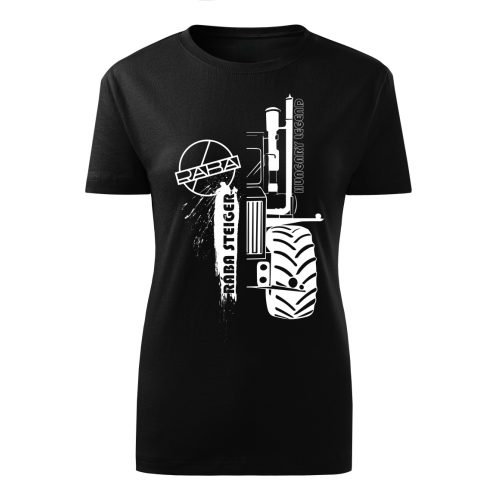 Rába NEW körvonalas design fekete női póló fehér minta