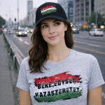 Béke, Egység, Hazaszeretet női póló (szürke)