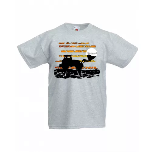 outlet "I LOVE TRACTORS" SZÜRKE GYEREK PÓLÓ 104-110-es