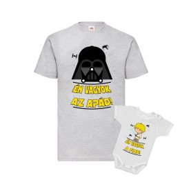   ÉN VAGYOK AZ APÁD! SZETT/SZÜRKE PÓLÓ FEHÉR BODYVAL FIÚ (ingyen szállítással)