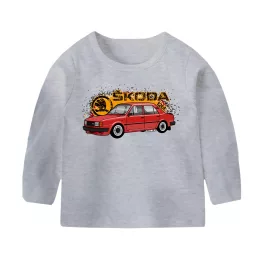 SKODA 120 HOSSZÚ UJJÚ GYEREK PÓLÓ SZÜRKE