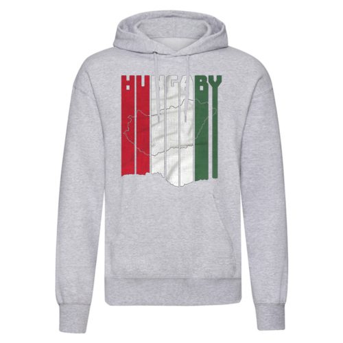 Hungary körvonalas kenguruzsebes pulóver (világosszürke)
