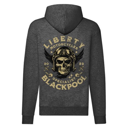 LIBERTY MOTOROS SZÜRKE CIPZÁRAS PULÓVER