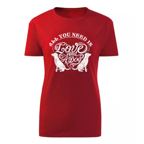 All you need is…Piros női póló