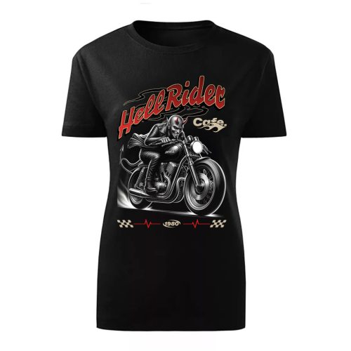 HELL RIDER MOTOROS FEKETE NŐI PÓLÓ 