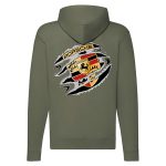 PORSCHE CIPZÁRAS ZÖLD KAPUCNIS PULÓVER