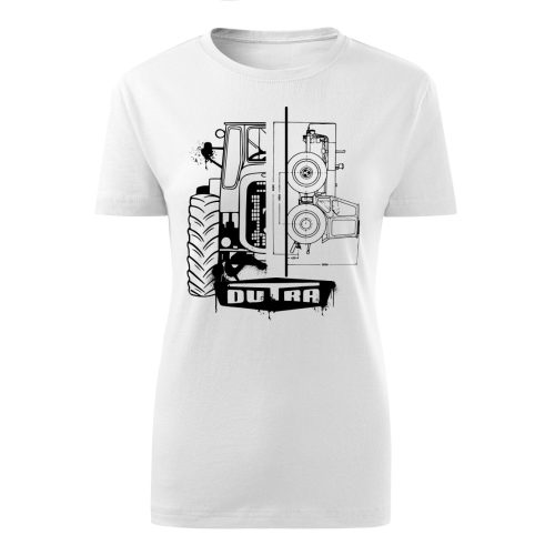 DUTRA NEW KÖRVONALAS DESIGN FEHÉR NŐI PÓLÓ FEKETE MINTA