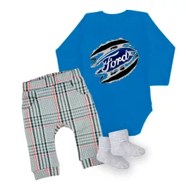 Ford Kék HOSSZÚ UJJÚ BABA BODY + nadrág és zokni