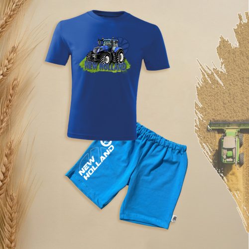 New Holland kék gyerek rövidujjú és rövidnadrág szett