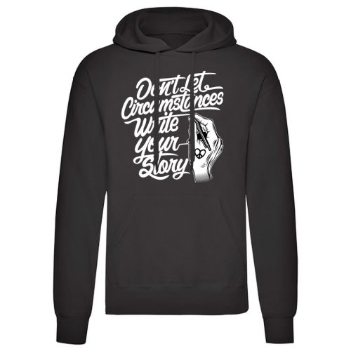 Don't let Circumstances…Fekete kenguruzsebes pulóver