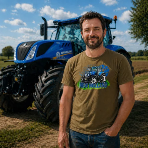 NEW HOLLAND TRAKTOROS PÓLÓ SÖTÉTBARNA