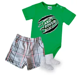   Land Rover Zöld Rövid UJJÚ BABA BODY + Rövid nadrág és zokni