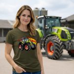 Claas Axion zöld traktoros női póló