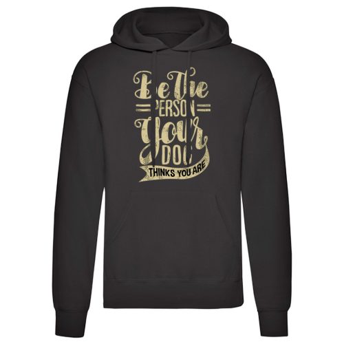 Be the Person…Fekete kenguruzsebes pulóver