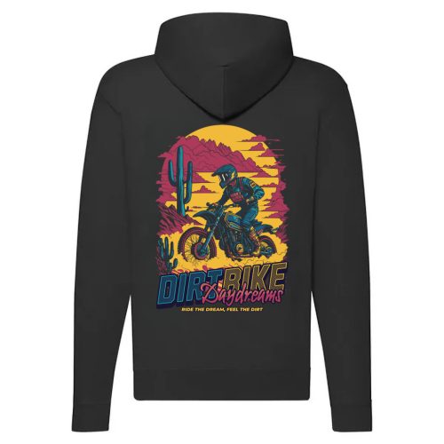DIRTBIKE MOTOROS CIPZÁRAS PULÓVER FEKETE