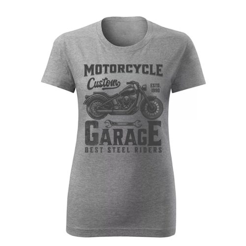 MOTORCYCLE GARAGE MOTOROS NŐI PÓLÓ SZÜRKE