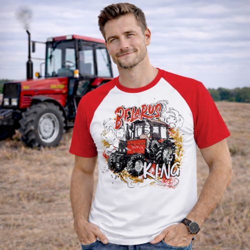 belarus KING FEHÉR-PIROS UJJÚ rövid póló