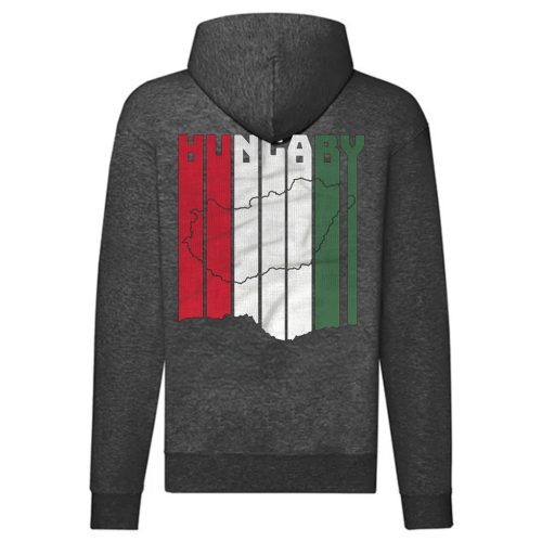 Hungary körvonalas cipzáras pulóver (sötétszürke)