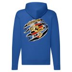 PORSCHE CIPZÁRAS KÉK KAPUCNIS PULÓVER