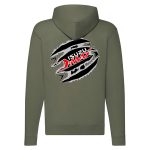 ISUZU CIPZÁRAS ZÖLD KAPUCNIS PULÓVER