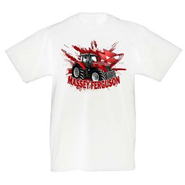   [AKCIÓ] 164 CM (14-15 ÉVES)  MASSEY FERGUSON GYEREK PÓLÓ FEHÉR 