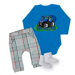   New holland minta, BABY BODY Kék HOSSZÚ  UJJÚ+ Nadrág és Zokni