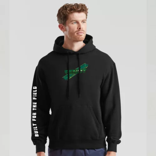 Fendt Style kenguruzsebes pulóver fekete színben