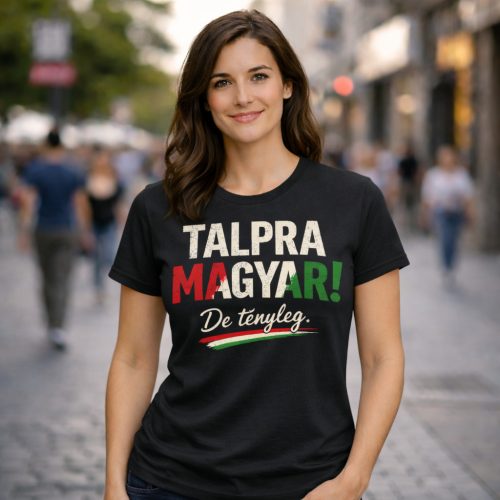 Talpra magyar női póló (fekete)