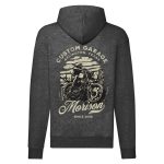 CUSTOM GARAGE MOTOROS SZÜRKE CIPZÁRAS PULÓVER