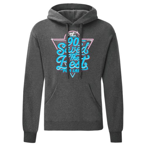 The 90's Saved…Szürke kenguruzsebes pulóver