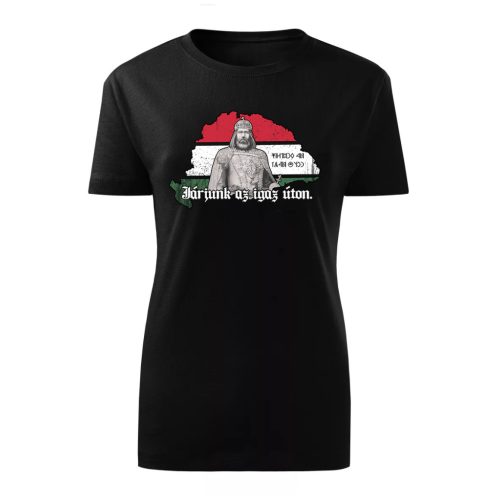  Járjunk az igaz úton póló női póló (fekete)