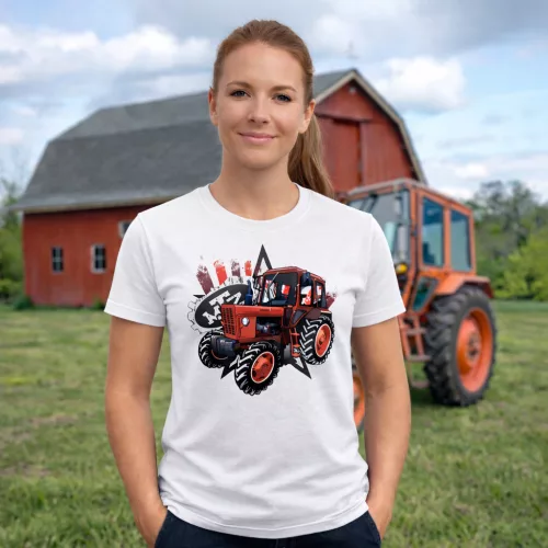 MTZ 82 fehér női traktoros póló