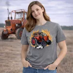 MTZ 50 szürke női traktoros póló
