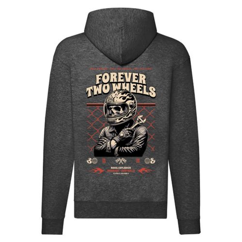 FOREVER TWO WHEELS SZÜRKE CIPZÁRAS PULÓVER