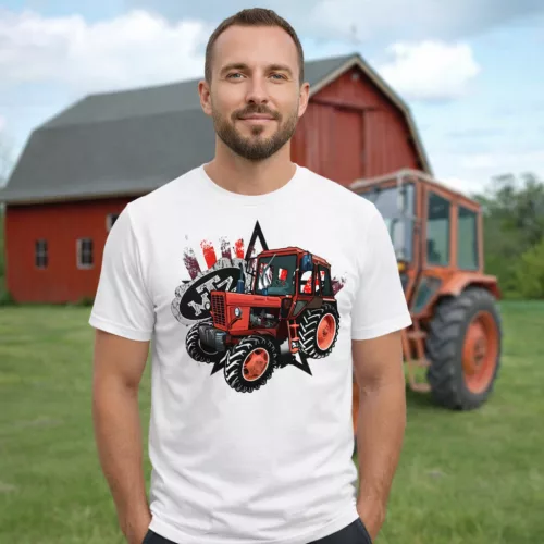 MTZ 82 TRAKTOROS PÓLÓ FEHÉR 