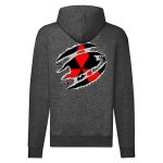 MITSUBISHI CIPZÁRAS SÖTÉTSZÜRKE KAPUCNIS PULÓVER