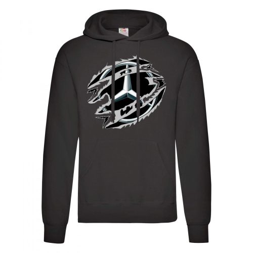 outlet MERCEDES KAPUCNIS PULÓVER FEKETE XXL-es