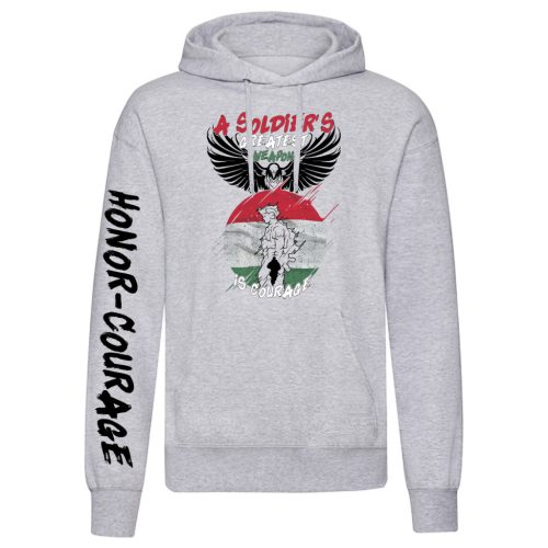 A Soldiers... kenguruzsebes pulóver (világosszürke)