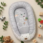 Babafészek Prémium Fiús Nyuszis mintás (Csillagos/Szürke) 