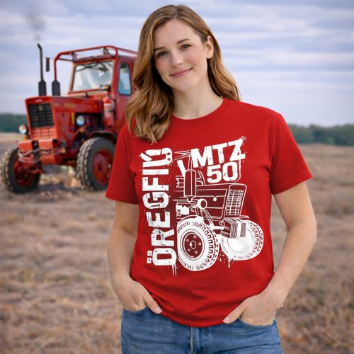 MTZ NEW KÖRVONALAS DESIGN PIROS NŐI PÓLÓ FEKETE MINTA