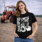 MTZ NEW KÖRVONALAS DESIGN FEKETE NŐI PÓLÓ FEHÉR MINTA