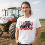 Steyr fehér női Traktoros póló