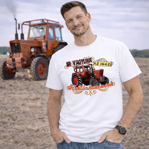 MI VAGYUNK AZ IGAZI HEKTÁRHARCOSOK MTZ 50 FEHÉR PÓLÓ