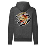 PORSCHE CIPZÁRAS SÖTÉTSZÜRKE KAPUCNIS PULÓVER